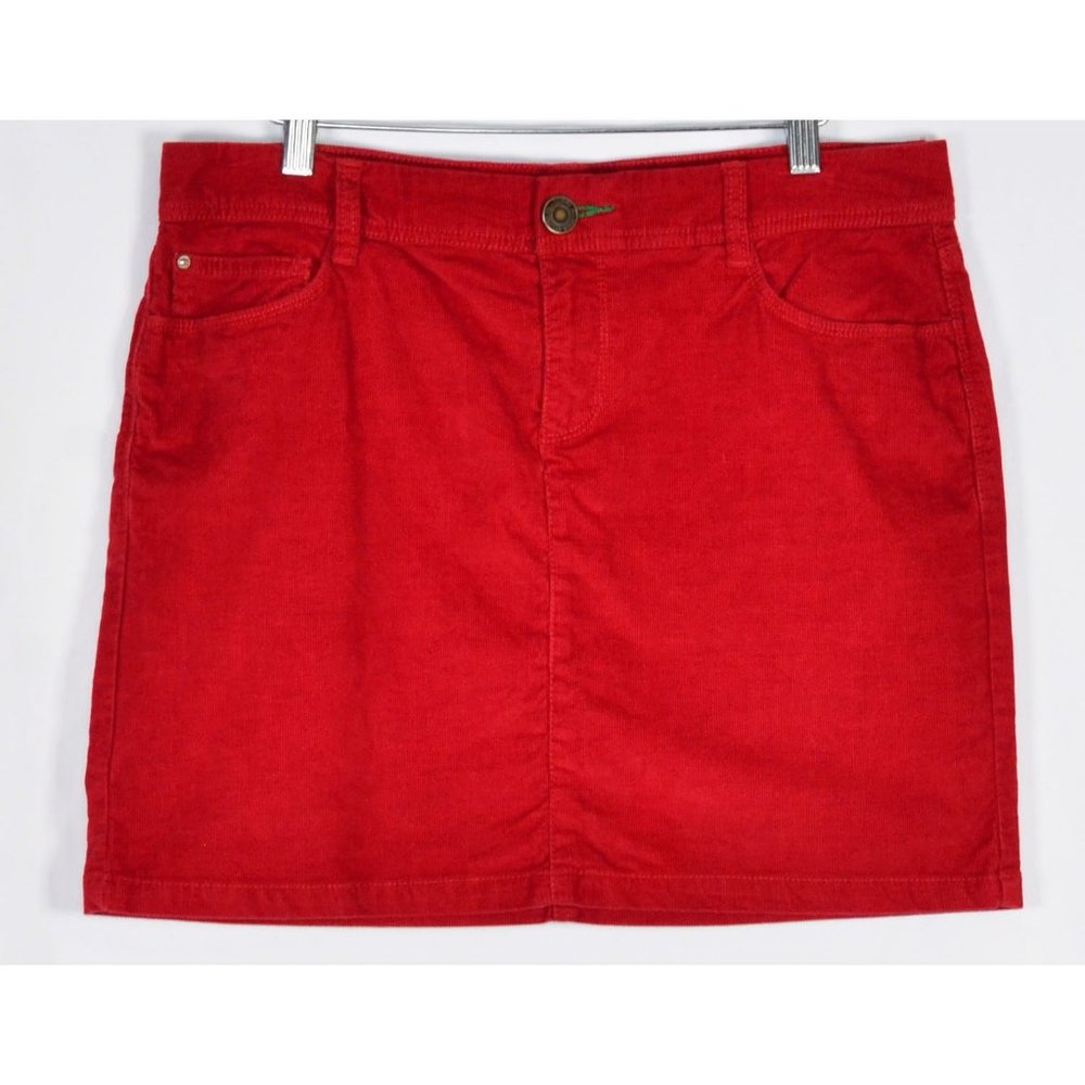 Tommy Hilfiger 5 Pockets Corduroy Mini Skirt Tomato Red Size 10